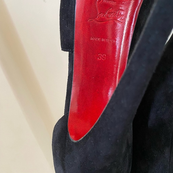 AUTHENTIC CHRISTIAN LOUBOUTIN VEAU VELOURS VERITA 150 BOOTIES 39 SUEDE BLACK - Picture 12 of 16